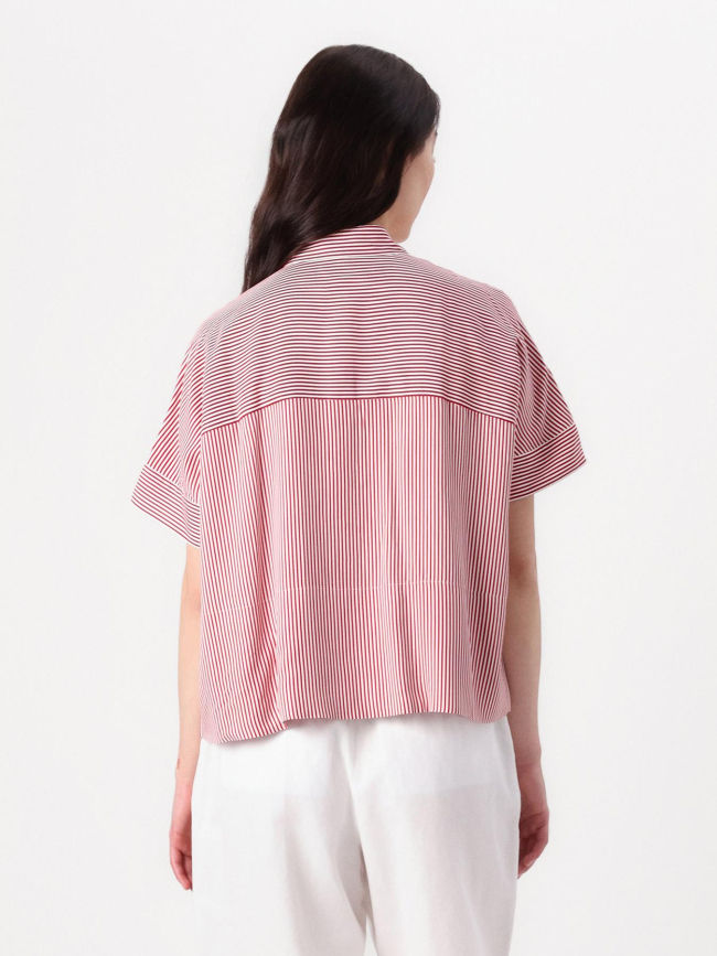 Chemise rayée soft rouge femme - Tommy Hilfiger