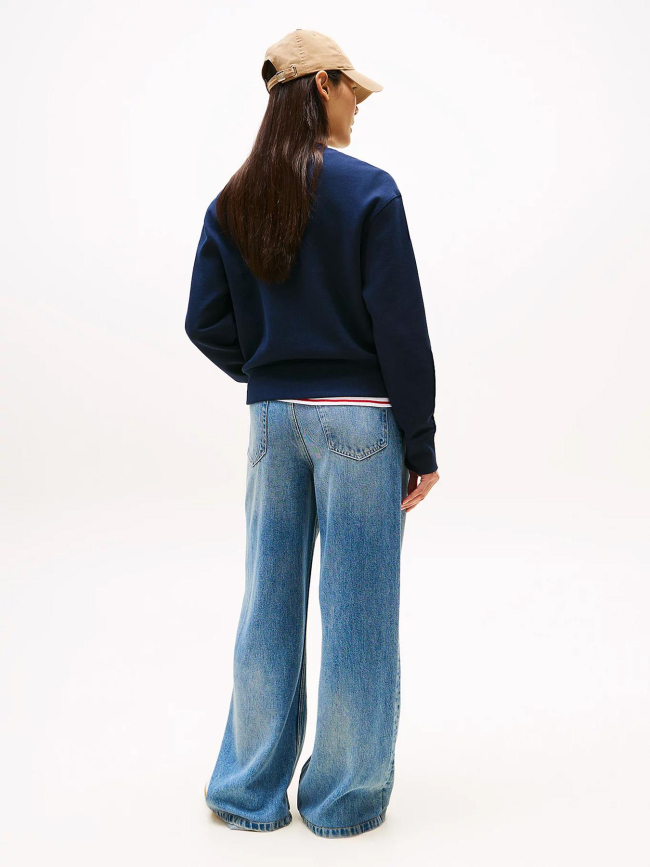 Sweat logo script argenté bleu marine femme - Tommy Hilfiger