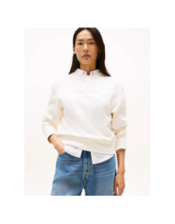 Sweat logo script argenté blanc femme - Tommy Hilfiger
