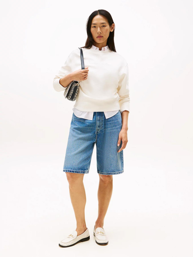 Sweat logo script argenté blanc femme - Tommy Hilfiger