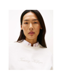 Sweat logo script argenté blanc femme - Tommy Hilfiger
