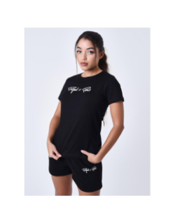 T-shirt à logo signature brodé noir femme - Project X Paris