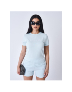 T-shirt à logo signature brodé bleu ciel femme - Project X Paris
