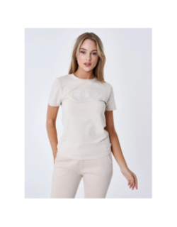 T-shirt à logo signature brodé beige femme - Project X Paris