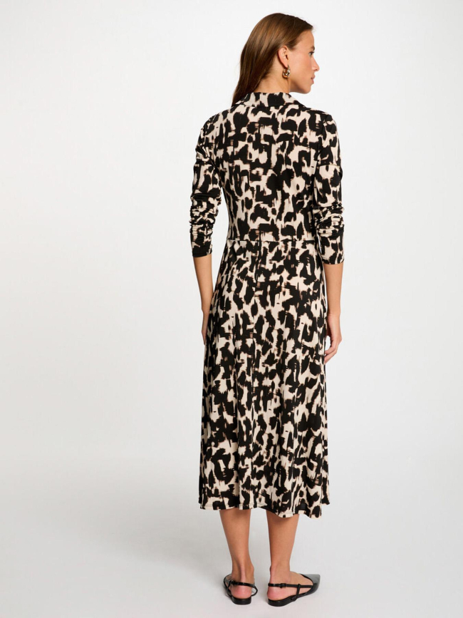 Robe mi-longue ritalia noir beige femme - Morgan