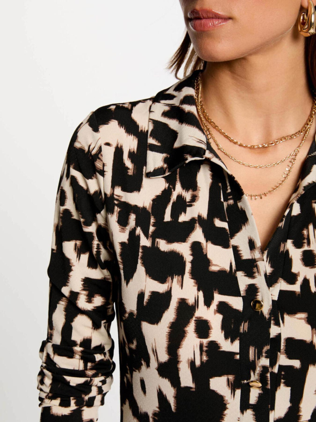 Robe mi-longue ritalia noir beige femme - Morgan