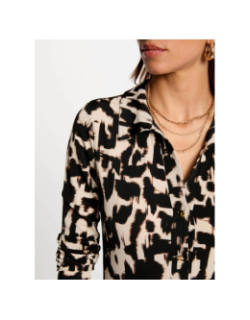 Robe mi-longue ritalia noir beige femme - Morgan