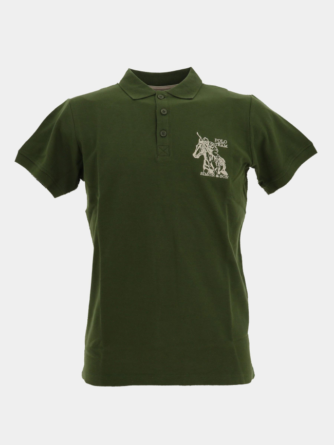 Polo à manches courtes pako kaki homme - Polo Team