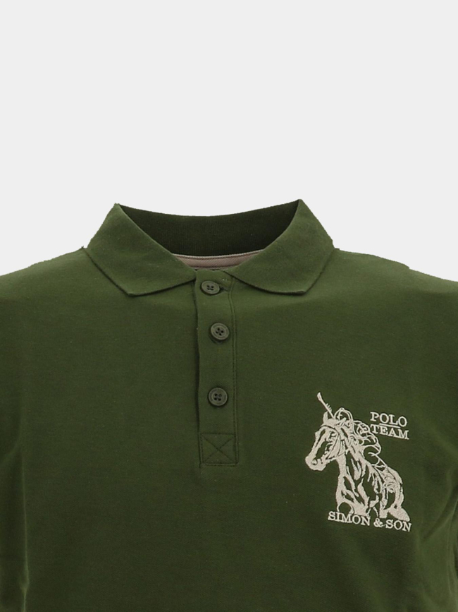 Polo à manches courtes pako kaki homme - Polo Team