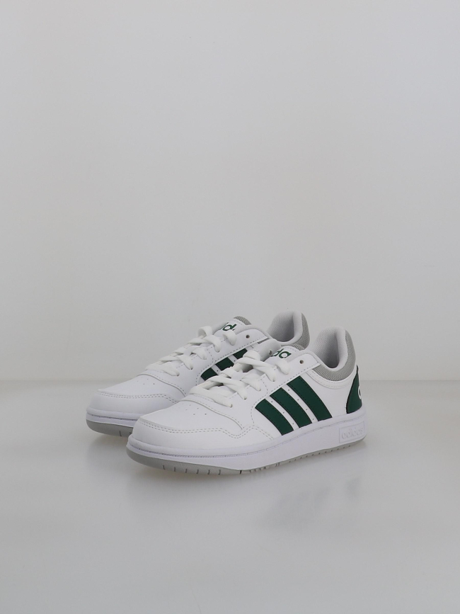 Baskets hoops 3.0 blanc et vert enfant - Adidas