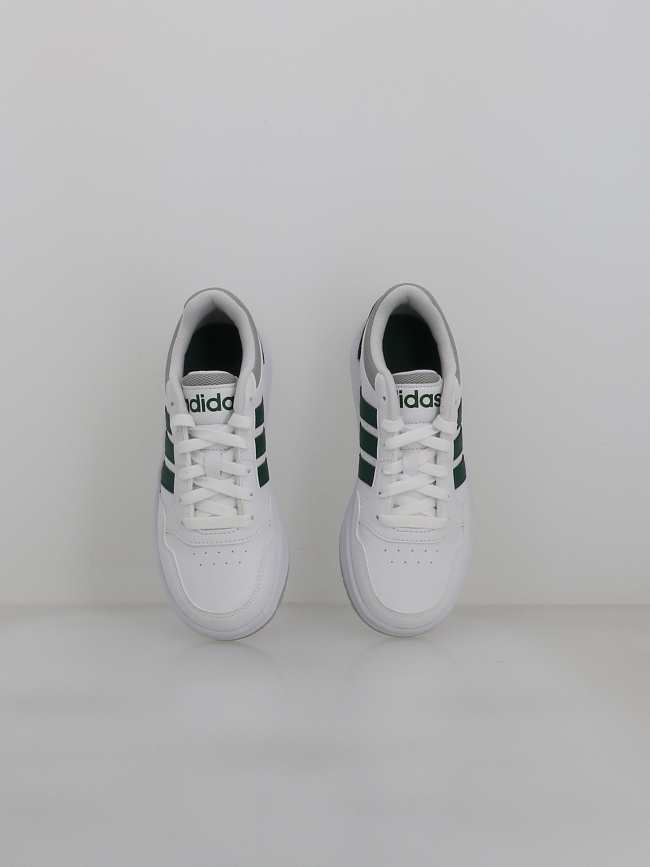 Baskets hoops 3.0 blanc et vert enfant - Adidas