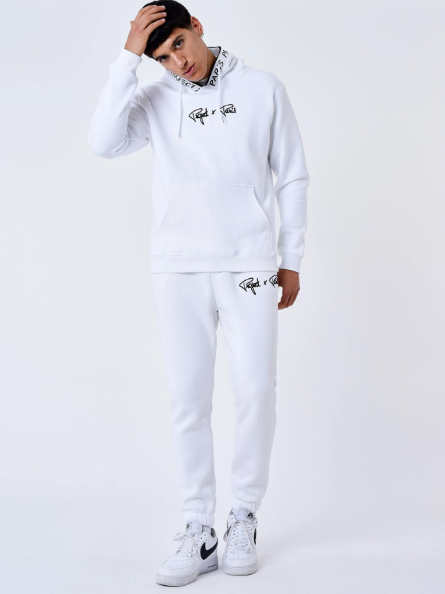 Jogging à logo signature brodé blanc enfant - Project X Paris