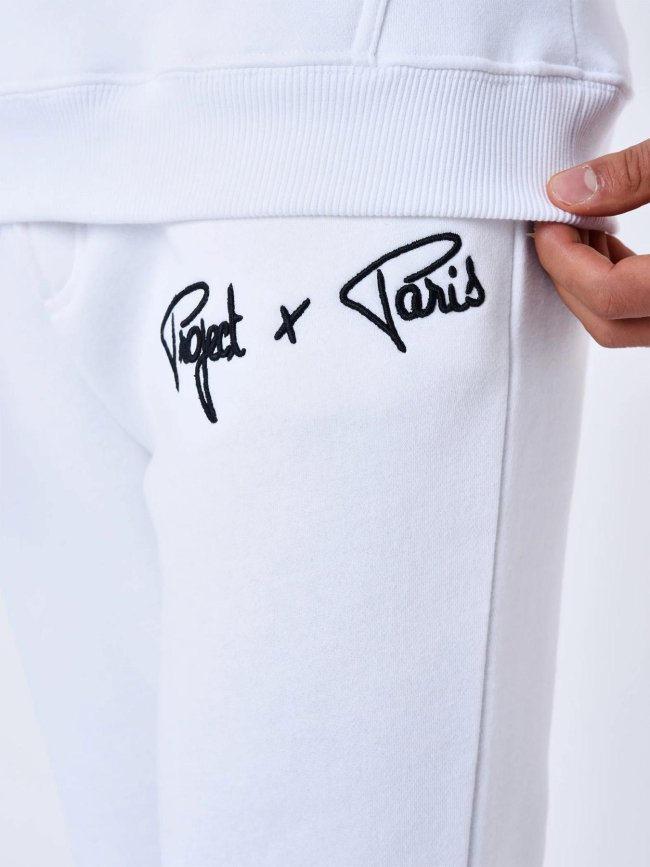 Jogging à logo signature brodé blanc enfant - Project X Paris