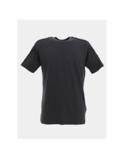 T-shirt 3 bandes logo brodé anthracite homme - Adidas
