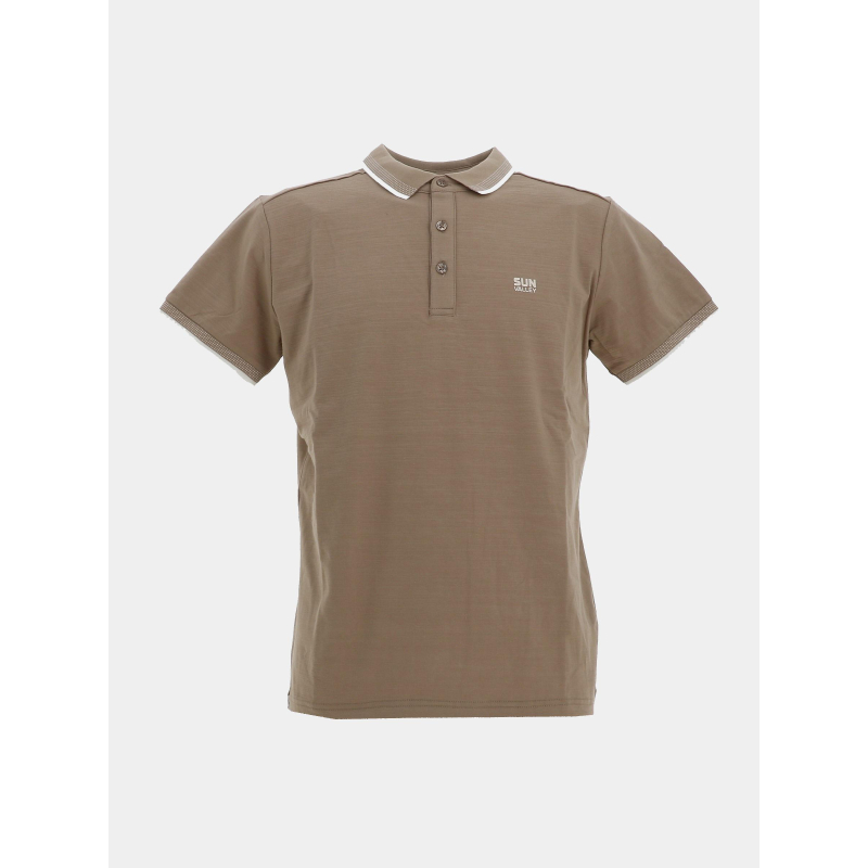 Polo stretch à manches courtes beely marron homme - Sun Valley