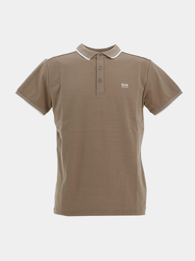 Polo stretch à manches courtes beely marron homme - Sun Valley