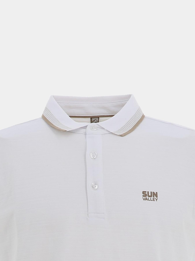 Polo stretch à manches courtes beely blanc homme - Sun Valley
