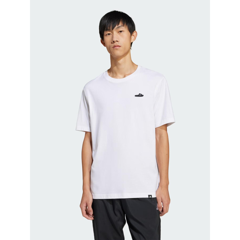 T-shirt lounge slide graphic blanc homme - Adidas