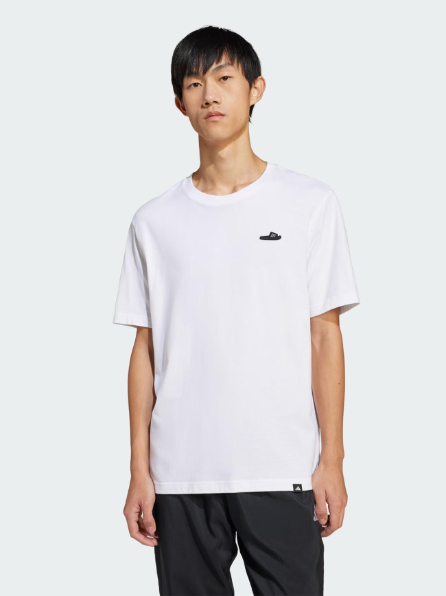 T-shirt lounge slide graphic blanc homme - Adidas