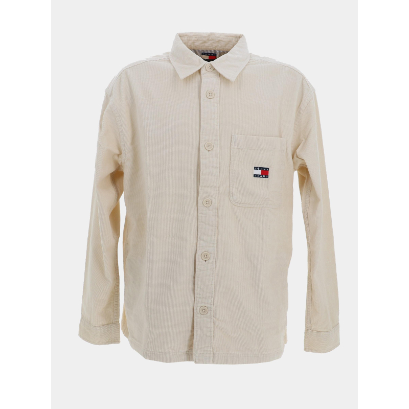 Surchemise texturée brick cord beige homme - Tommy Jeans