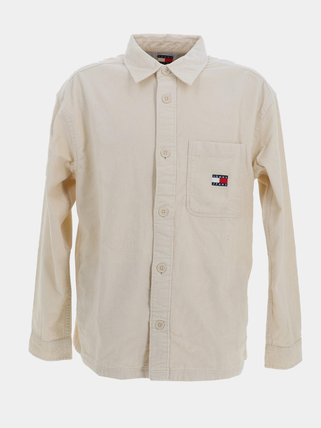 Surchemise texturée brick cord beige homme - Tommy Jeans