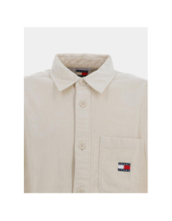 Surchemise texturée brick cord beige homme - Tommy Jeans