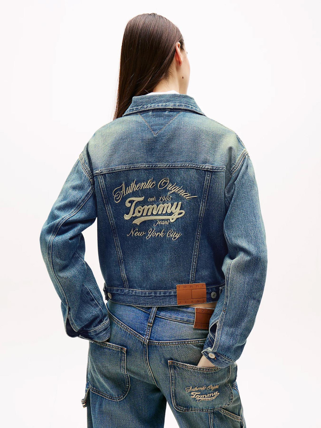 Veste décontractée en denim léger logo au dos bleu femme - Tommy Jeans