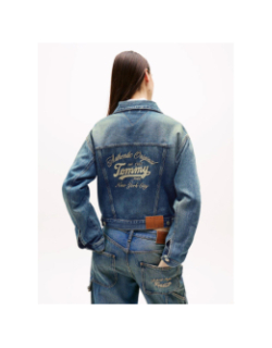 Veste décontractée en denim léger logo au dos bleu femme - Tommy Jeans