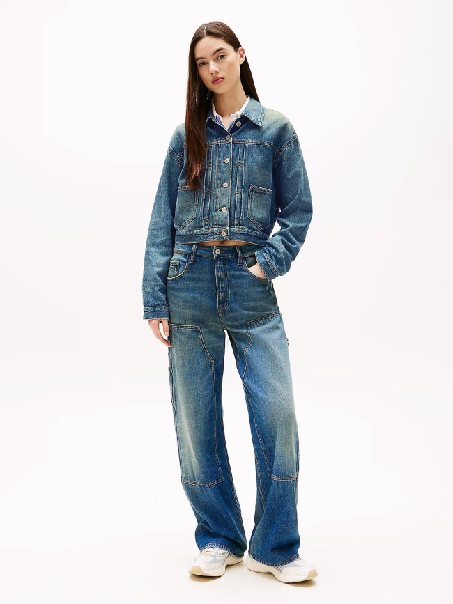 Veste décontractée en denim léger logo au dos bleu femme - Tommy Jeans