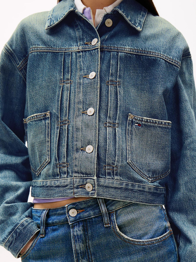 Veste décontractée en denim léger logo au dos bleu femme - Tommy Jeans