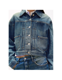 Veste décontractée en denim léger logo au dos bleu femme - Tommy Jeans