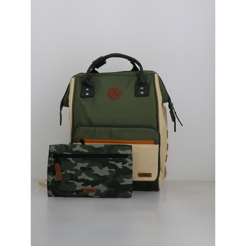 Sac à dos medium adventurer vila verde kaki beige - Cabaïa