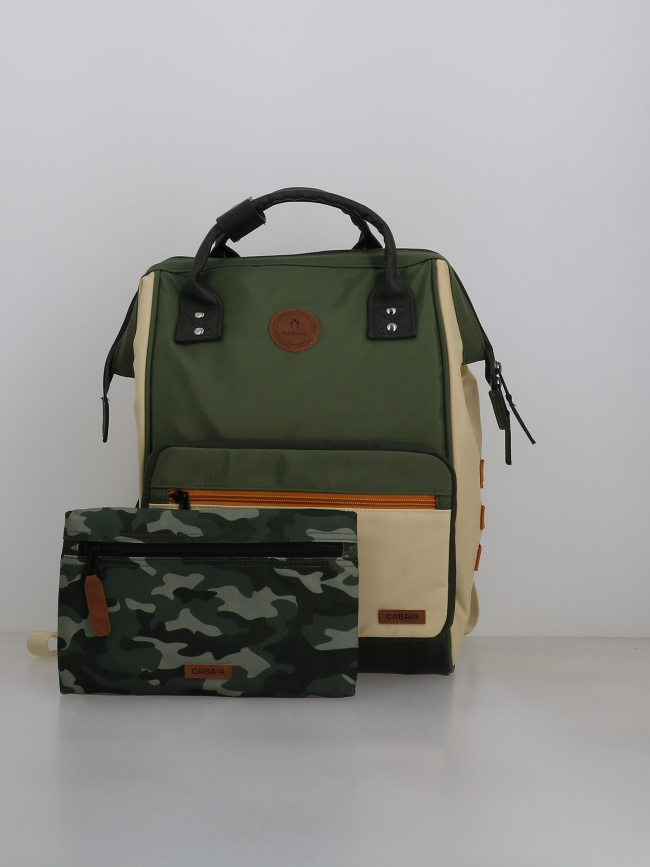 Sac à dos medium adventurer vila verde kaki beige - Cabaïa