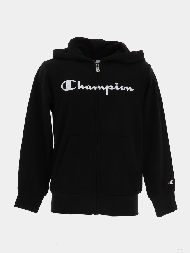 Sweat à capuche zippé noir enfant - Champion