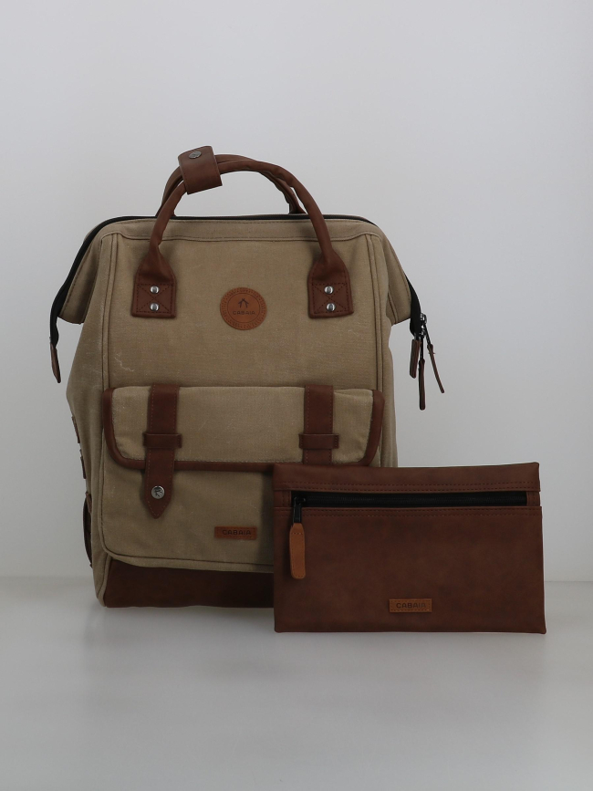 Sac à dos medium adventurer rabat beige - Cabaïa