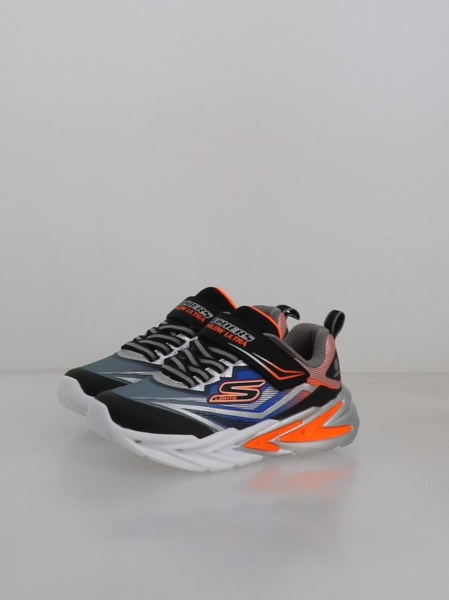 Baskets à scratch flew glow ultra noir enfant - Skechers