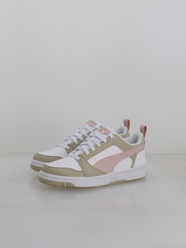 Basket rebound v6 low blanc et rose fille - Puma