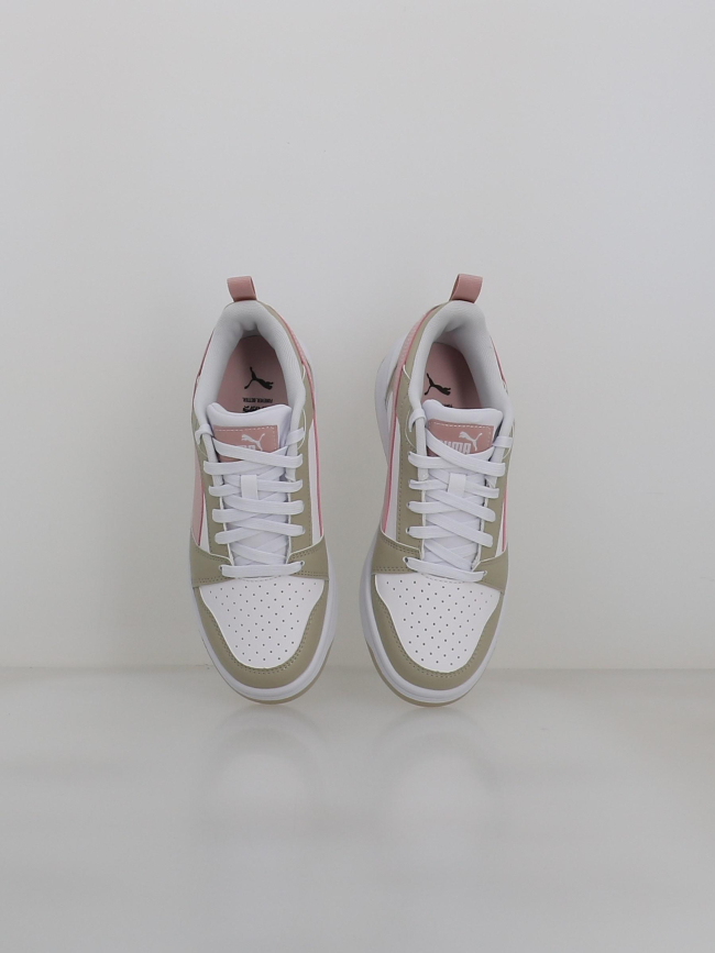 Basket rebound v6 low blanc et rose fille - Puma