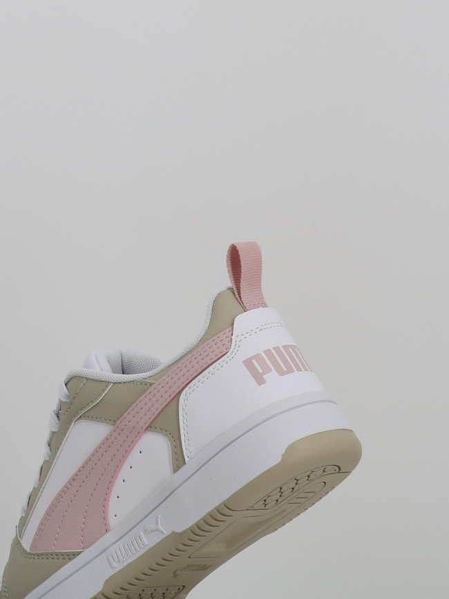 Basket rebound v6 low blanc et rose fille - Puma