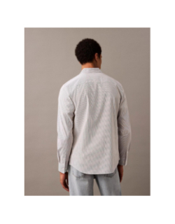 Chemise slim rayée en popeline blanc homme - Calvin Klein