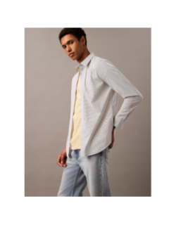 Chemise slim rayée en popeline blanc homme - Calvin Klein