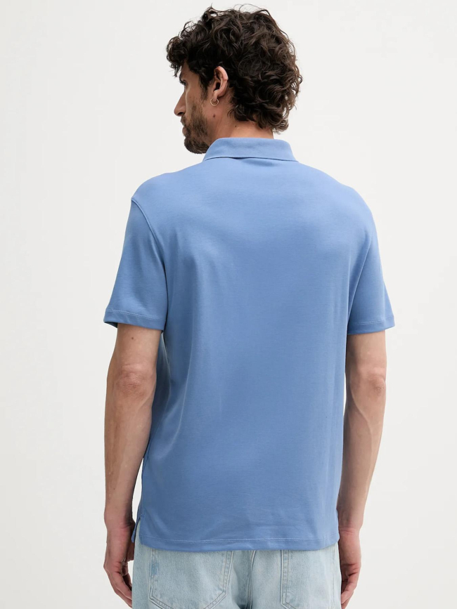 Polo à manches courtes en coton pima bleu homme - Calvin Klein
