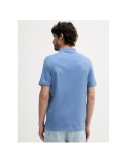 Polo à manches courtes en coton pima bleu homme - Calvin Klein