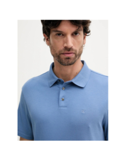 Polo à manches courtes en coton pima bleu homme - Calvin Klein