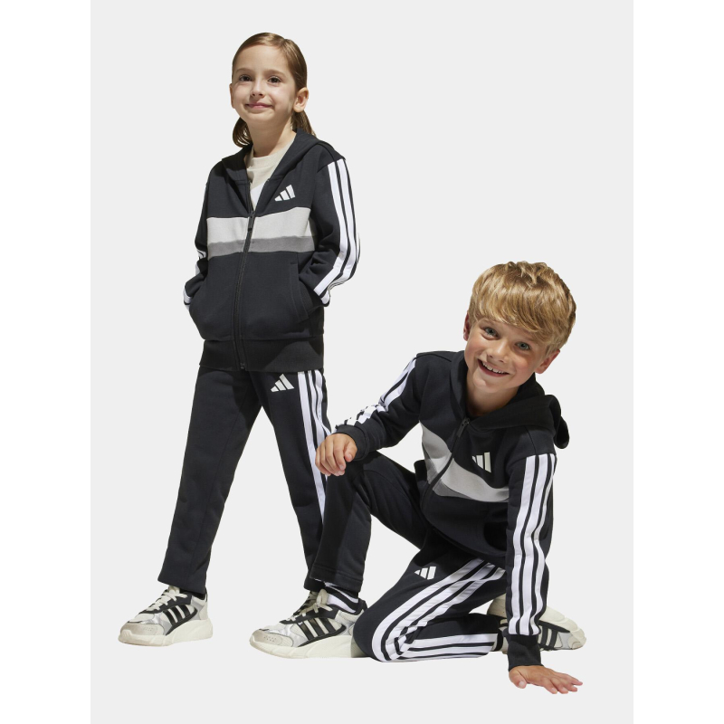 Ensemble de survêtement 3s noir et gris enfant - Adidas