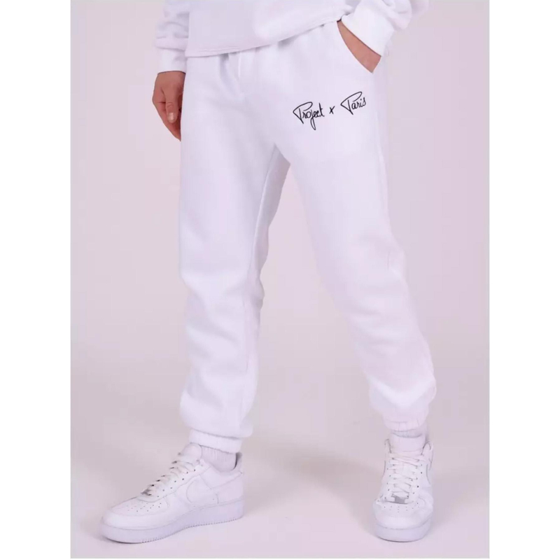 Jogging classique logo brodé blanc homme - Project X Paris