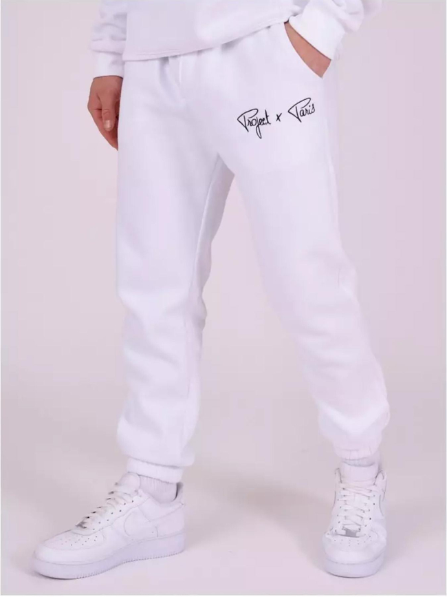 Jogging classique logo brodé blanc homme - Project X Paris