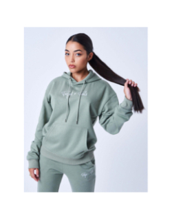 Sweat à capuche classique logo brodé kaki femme - Project X Paris