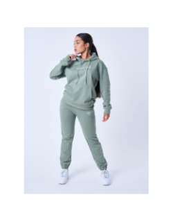 Sweat à capuche classique logo brodé kaki femme - Project X Paris