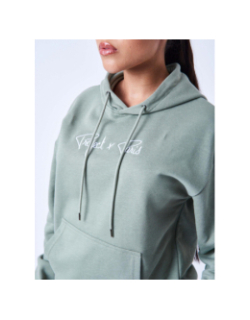 Sweat à capuche classique logo brodé kaki femme - Project X Paris